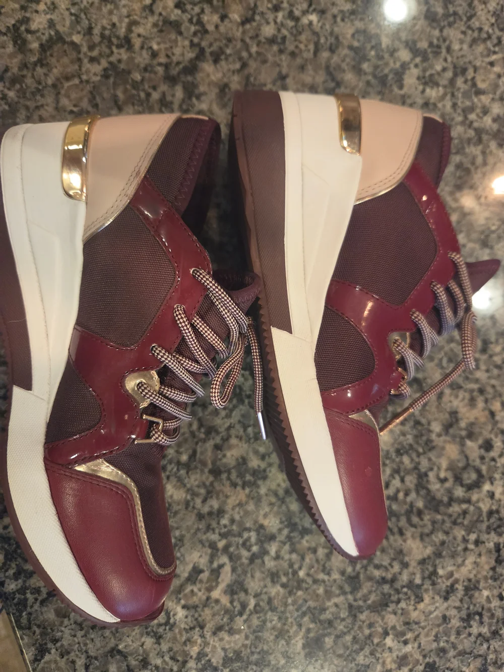 Michael Kors Womens Burgundy Trainer Sneakers